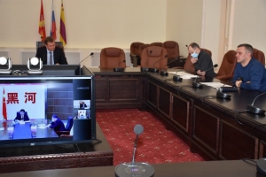 Очередная встреча в режиме видеоконференции состоялась между главой города Троицка Александром Виноградовым и первым заместителем мэра города Хэйхэ Лю Чженьцзяном